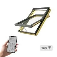 Деревянное мансардное окно FTP-V U5 WI-FI с автоматическим управлением